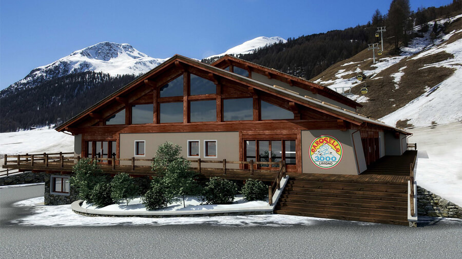 Nuova cabinovia Carosello 3000 New Carosello 3000 Lift Livigno stazione di partenza